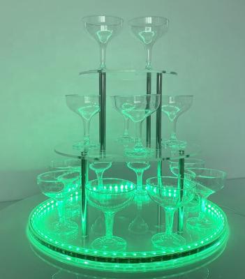 China Highlight For Your Bar 3 Tiers Acrylic Bottle Or Cup Serving Tray For Party Nightclub Lounge Bar for sale