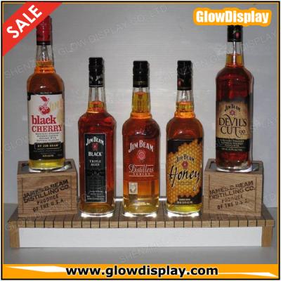 China The highlight for your brand new Wooden Bar Bottle or Jim Beam Bourbon 5 LED Bottle Light Up Display Glorifier Pedestal for sale