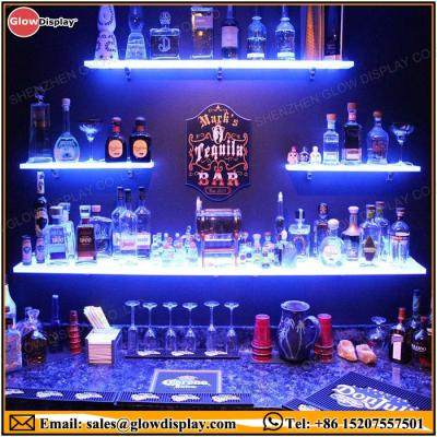 China LED Acrylic Wall Mounted Shelf In Home Bar Cabinets FS6001 for sale