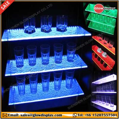 China GlowDisplay acrylic wine display stand led bottle display wall shelf BS75001 for sale