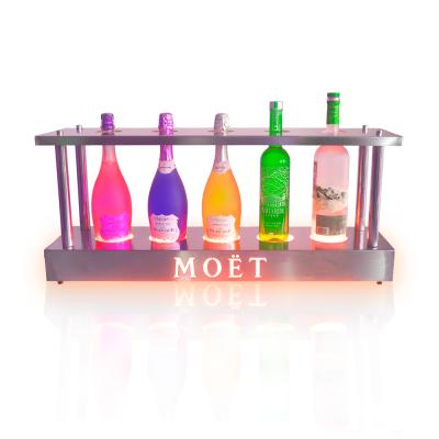 China Display Customized Logo Champagne Bottle Carrier Presenter LED VIP Service 5 Bottle Holder For Night Club for sale