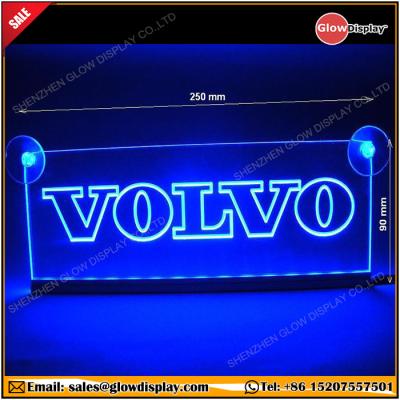 China Wall Mounted GlowDisplay Volvo LED Sign Table 12V Blue Light Truck Indoor Neon Plate Cabin for sale