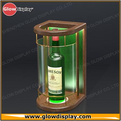 China The highlight for your bottle or bar factory LED lighted wooden whiskey bottle display case for sale