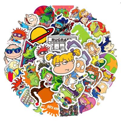 China 50Pcs Decorative Sticker Cartoon Rugrats In Paris Stickers For Kid Child Phone Luggage Laptop Sticker for sale