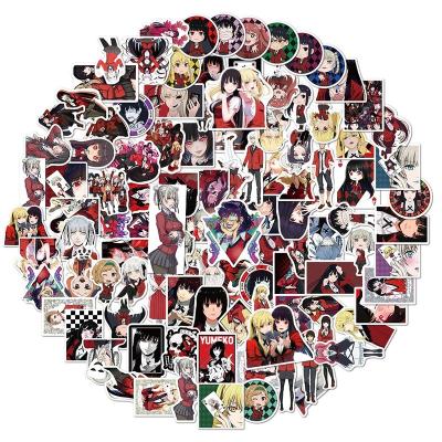 China Anime 100Pcs Kakegurui Cartoon Sticker Skateboard Waterproof Diary Notebook Decorative Stickers for sale