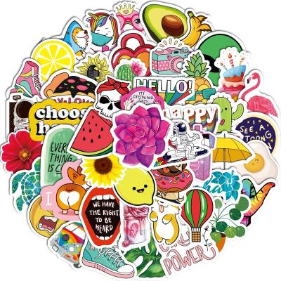 China Waterproof+Eco-friendly 100Pcs Fashion Style Summer Vsco Tide Cool Stickers For Girl Laptop Waterbottles Phone Cartoon Label Stickers for sale