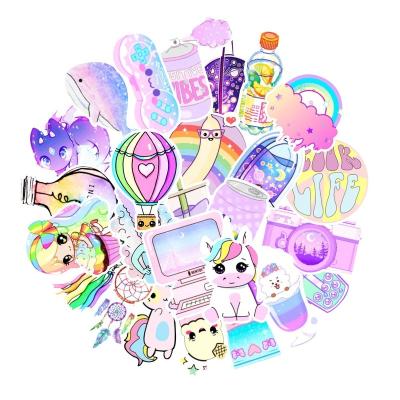 China 50Pcs CIA Vsco Girl Sticker Bottle Waterproof Cute Colorful Laptop Luggage Graffiti Washi Rainbow Stickers Label for sale