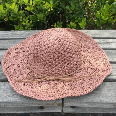 China Wide Brim Women Sun Visor Hat Sombrero De Paja Al Por Mayor Frog Paper Straw Hats LOGO Colored Summer Asian Black Fashional Grass Panama Wide for sale