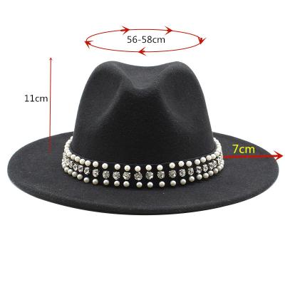 China Fashional Felt Western Wide Brim Mujeres Gorr Jazz Cap Sombreros Para Fedora Fashion Cowboy Hat LadiesParty Hats For Women StageHolidsy for sale