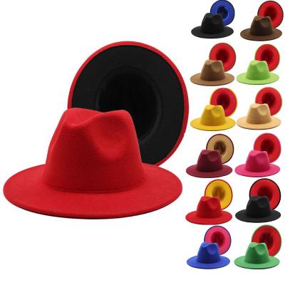 China Fashional Wide Brim Hat Pink And Green Fedora Cowboy Western Cap Ladies Stage Holiday Fashion Party Sombreros Panamawomens Hats Felt for sale