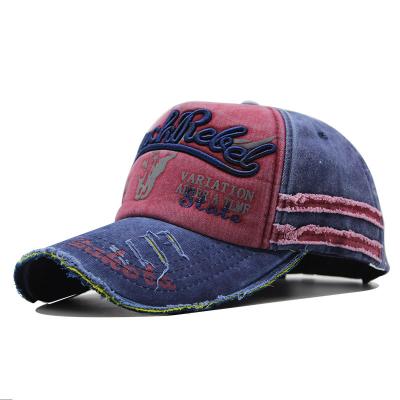 China COMMON high-grade pure cotton washed coated baseball cap, cow's head, hat embroidered word to cover the sun for sale