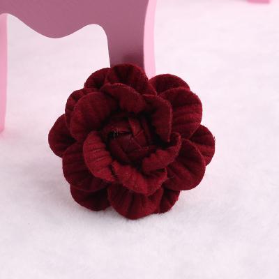 China Handmade Decorative Cloth Accessories Artificial Silk Rose Flowers For Girls Dress Fashional Flower for sale