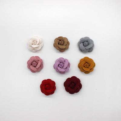 China Fashional 2cm Felt Wedding Accessories Flower Chiffon Decorative Men's Cloth Brooch Pin Flower for sale