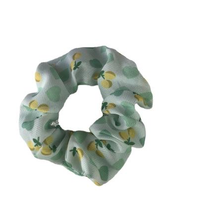 China Fashional Fashion Large Intestine Circle Low Price Chiffon Scrunchies Floral Custom Printed Ponytail Holder For Women Scrunchies For for sale