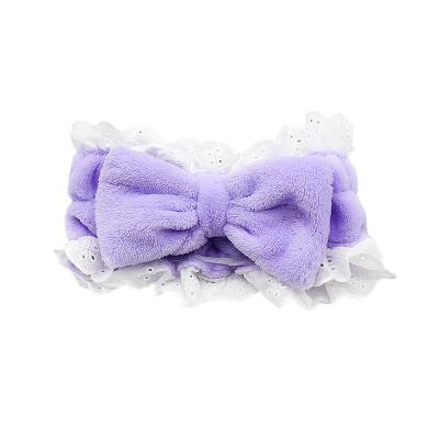 China Fashional Student Lace Bowknot Wash Face Makeup Apply Cute Mask Headband Hair Band Headdress Hair Accessories for sale