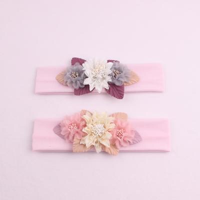 China Fashional Lovely Elastic Baby Hair Band Flower Butterfly Hair Band Headdress Bridesmaid Hair Band for sale