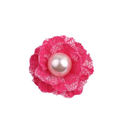 China Fashional 3cm lace bead/beautiful handmade DIY baby headband hair accessories/pink charming clothing accessories for sale