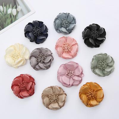 China Fashional 5cm Chiffon Tassel Flower Core Fabric Handmade Flower DIY Flower Marsupial Hair Accessories Dress Up And Hat Decoration for sale