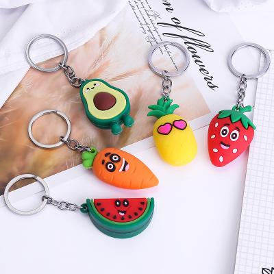 China Fashional Cartoon Cute Small Pendant Bag Couples Summer Fruit Silicone Key Chain Gift for sale