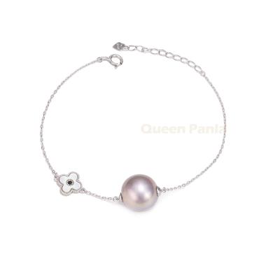 China Romantic Queen Of Panla Pearl Decoration High Quality Baroque Freshwater Link Chain Bracelet S925 Sterling Silver Chain Bracelet With Pearl for sale