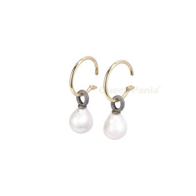 China Other Freshwater Bow Earrings Diamond Edison Earrings Queen Panla Pearl Edison Ear Clasp Temperament Earrings Big With Design modern for sale