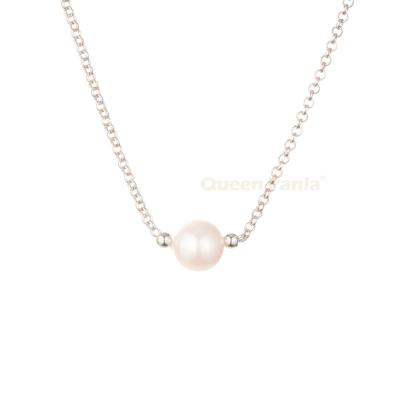 China High Quality Panla Queen Vintage 925 Sterling Silver Gold Plated Freshwater Rice Pearl Necklace For Women for sale