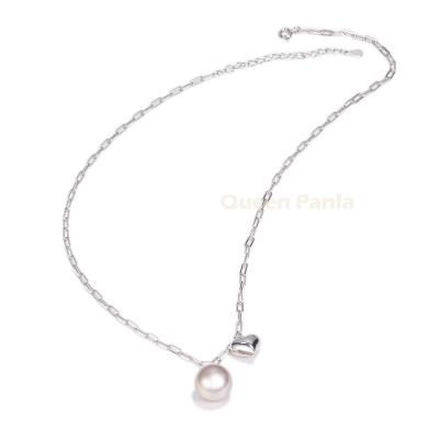 China Trendy Panla Queen Heart Necklace Charms For Jewelry Making Loved Heart Choker Pendant Necklace Jewelry Heart Freshwater Pearl Necklace for sale