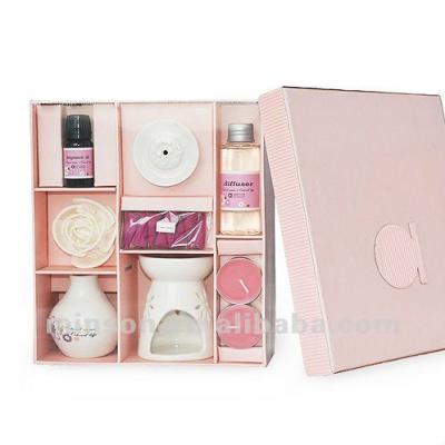 China Essential Oil Home Burner Ceramic Oil Burner Gift Set Essential Oil Warmer Set with Aroma Diffuser for sale