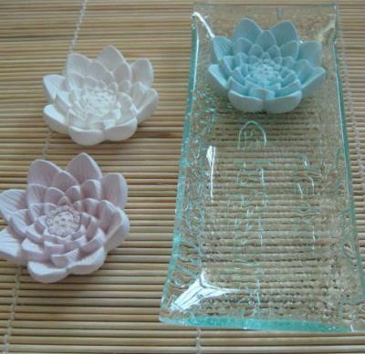 China Sustainable Aroma Plaster Flower Diffuser With Glass Holder for sale