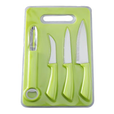 China Kitchen Stocked Instruments Set 5 Pieces Knife Chopper Scissors Peeler for sale