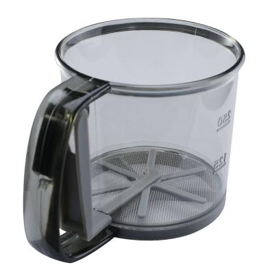 China Sustainable Baking Tool Hand Hold Semi Automatic Plastic Flour Sieve Cup for sale