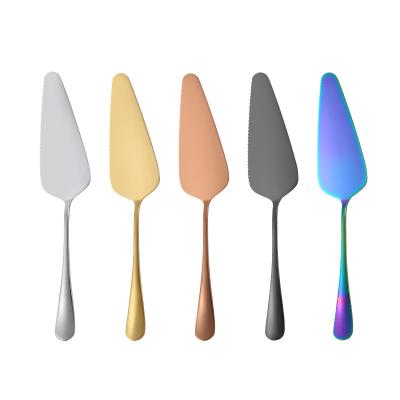 China Wholesale Stocked Baking Tools Gold Cake Server Stainless Steel Pizza Cake Cutter for sale