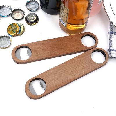 China Wooden Beer Opener Stainless Steel Wooden Beer Corkscrew For Bar Restaurant for sale