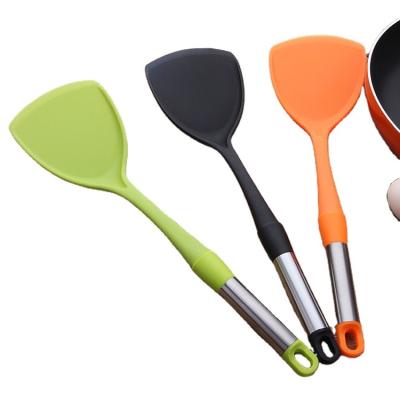 China Stocked Kitchen Utensil Stainless Steel And Silicone Spatulas For Nonstick Cookware for sale