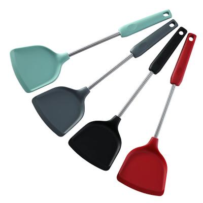 China Stocked Anti-scald Kitchen Utensils Silicone Spatula For Cooking for sale