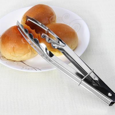 China Stocked 9in Food Tongs Stainless Steel Kitchen Tools For BBQ Bread for sale