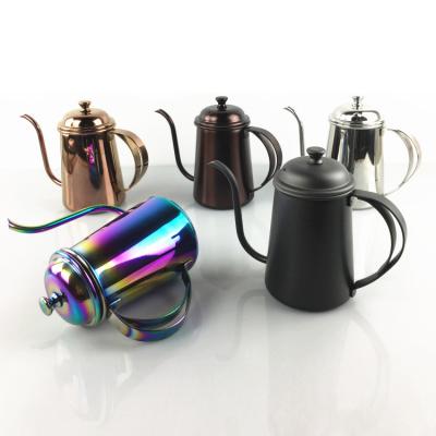 China 18/10 Stainless Steel 650ml Coffee Kettle Gooseneck Hand Drip Coffee Kettle Stocked High Quality Pouring Pot for sale