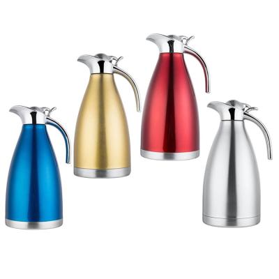 China Custom Wholesale 1.5L 2L Stainless Steel Wall Vacuum Thermos Business Double Pot Keep Warm Thermal Carafe for sale