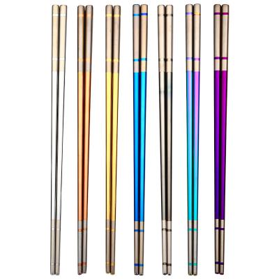 China Custom Stored Logo Color Non Slip Chopsticks Stainless Steel Sushi Chopsticks for sale