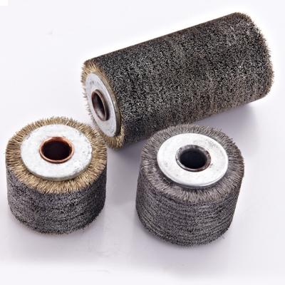 China New Stainless Steel TDF Wire Brush Wheel Wood Open Paint Abrasive Buffing Polishing Deburring Wheel For Electric Barring Machine for sale