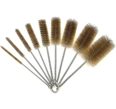 China Sustainable TDF Pipe Cleaning Brush With Brass Wire Stiffens Test Tube Wire Brush for sale