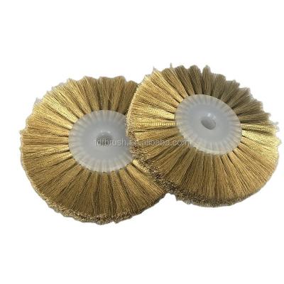 China Solder Cleaning Rough Surface Cleaning Industrial TDF Copper Wire Wheel Brush For Brass Wire Disc Scaling Brush For Jewelry Polish for sale