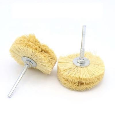 China TDF Sisal Filament Or Abrasive Polishing Hog Hair Brooms Polishing Wheel Polishing Grinding Woodworking For Furniture Rotary Drill Tools for sale