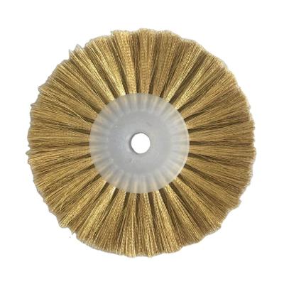 China Solder Cleaning Rough Surface Cleaning Circular TDF Brass Brush Steel Wire Disc Sweep Industrial Copper Wire Wheel Brush for Polishing and Sanding Wood for sale