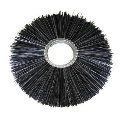 China Mixed snowfall brush CB001 two pin type two pin steel filament steel backing pp steel filament road bump cleaning brush sweepe brush CB001 for sale