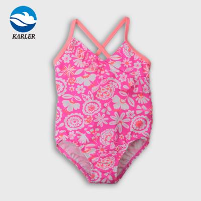 China Lovely Floral Anti-UV Children Kids Swimsuit One Piece Beachwear For Baby Little Girls for sale