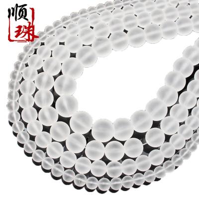 China White Crystal Stone Synthetic Beads Scattered Synthetic Frosted White Glass DIYOrnament Accessories Semi-finished Products Wholesale for sale