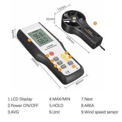 China Hot Bio Electric Power Laser Methane Gas Detector Air Flow Wire Wind Direction HT-9819 Anemometer ARD Distance HT-9819 OEM ODM for sale