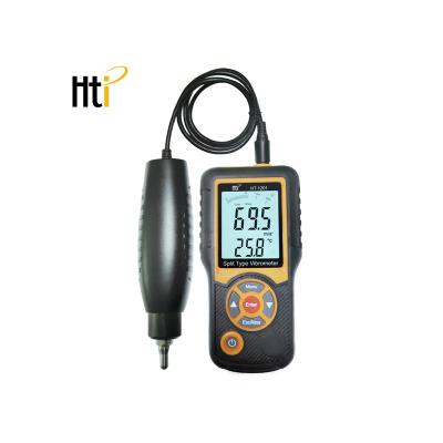 China Electric Current Digital Precision Slot Type Vibration Meter HT-1201 Acceleration Sensor Gauge With LCD Backlight Vibration Analyzer for sale