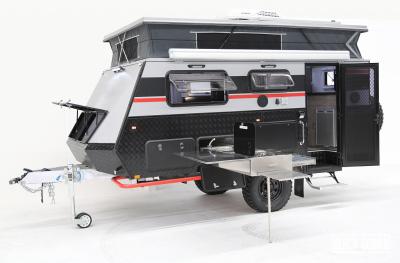 China Camping Trailer With Hard Top Luxury Leather Sleeper Lounge Aluminum Roof Insulation for sale